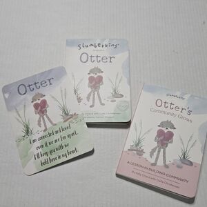 Set of 2 Slumberkins Otter board books and an Otter affirmation card